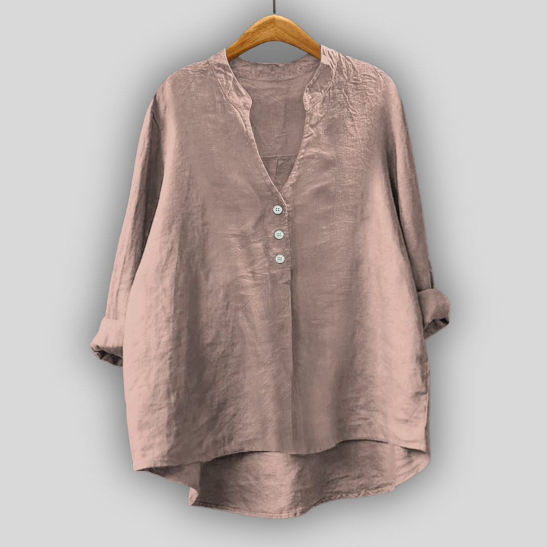Blusa marrón con botones