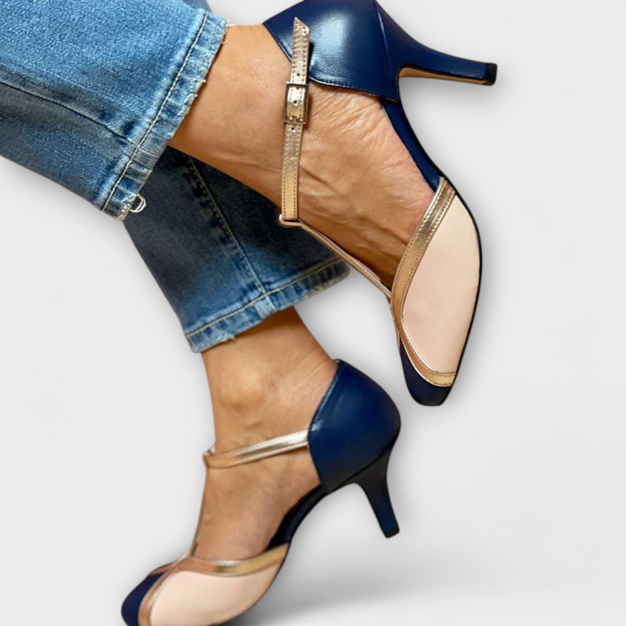 Correa en T elegante de dos tonos