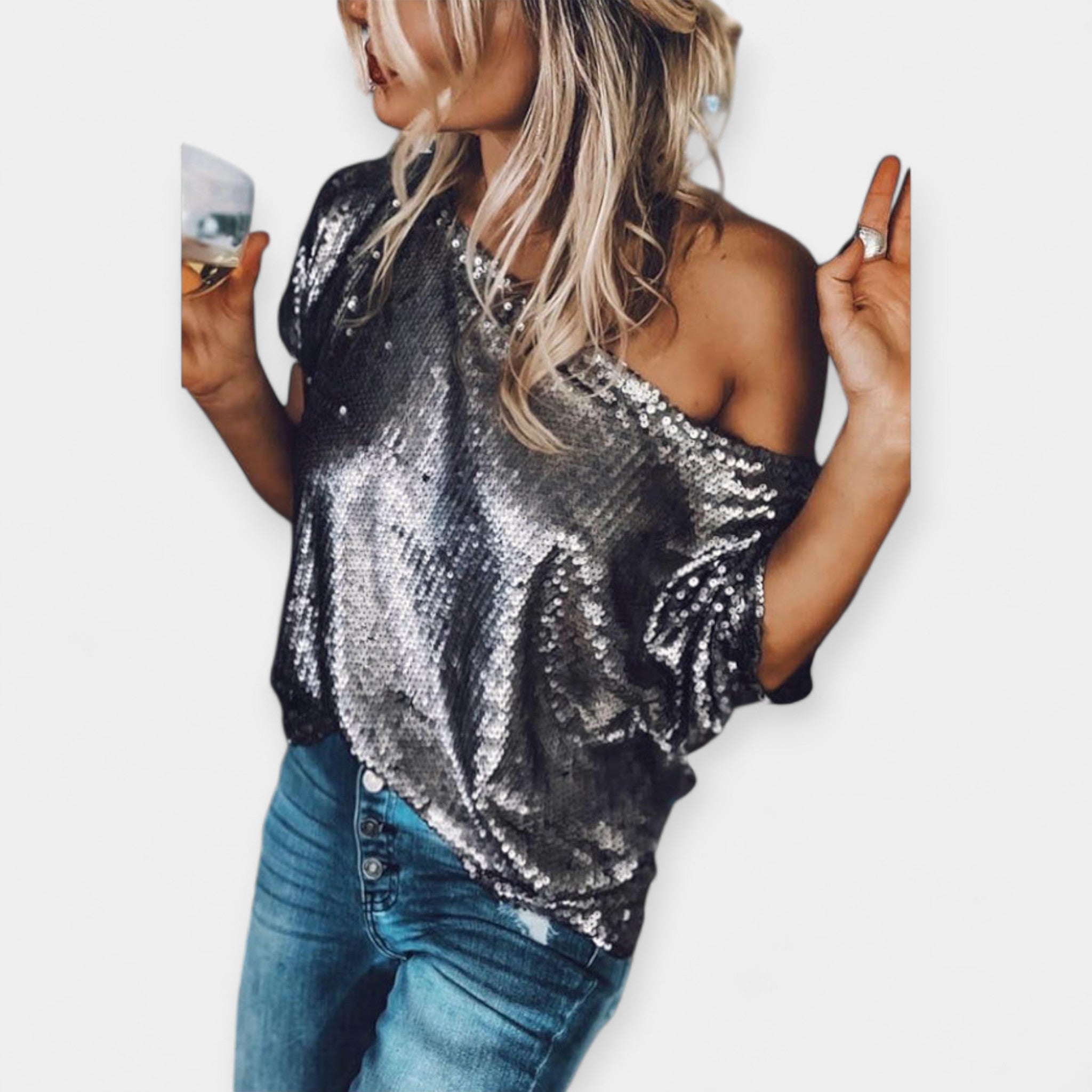 Blusa Casual con Brillo Sutil