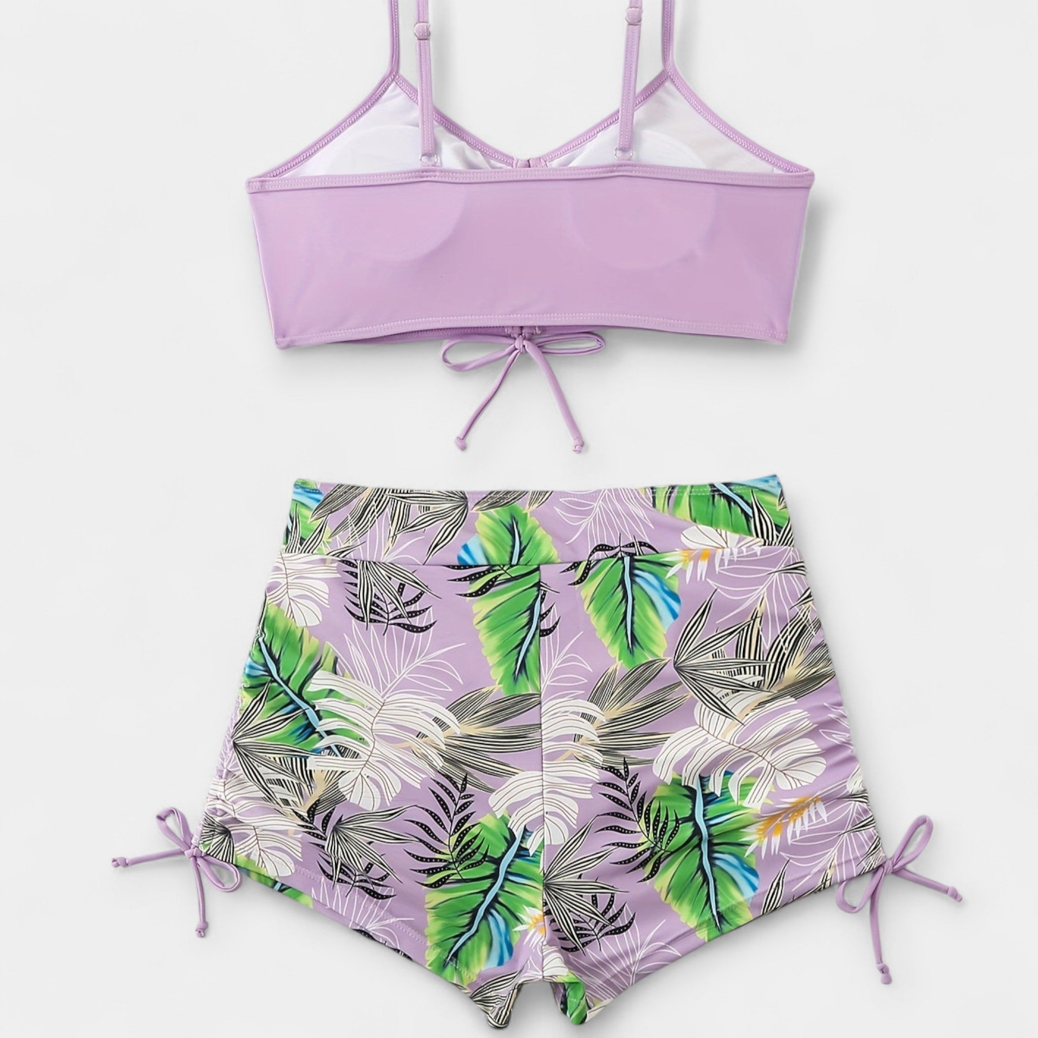 Bikini Tropical de Talle Alto con Tirantes