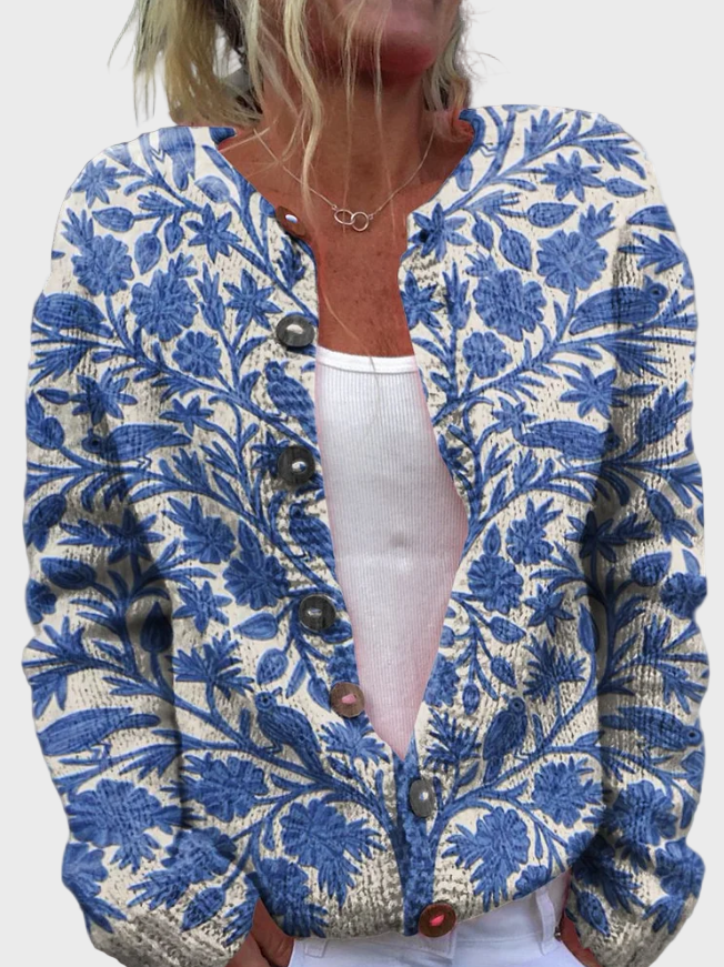 Chaleco de punto con estampado floral