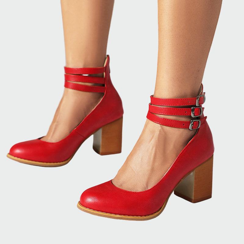 Kaa™ | Elegantes sandalias de tacón grueso