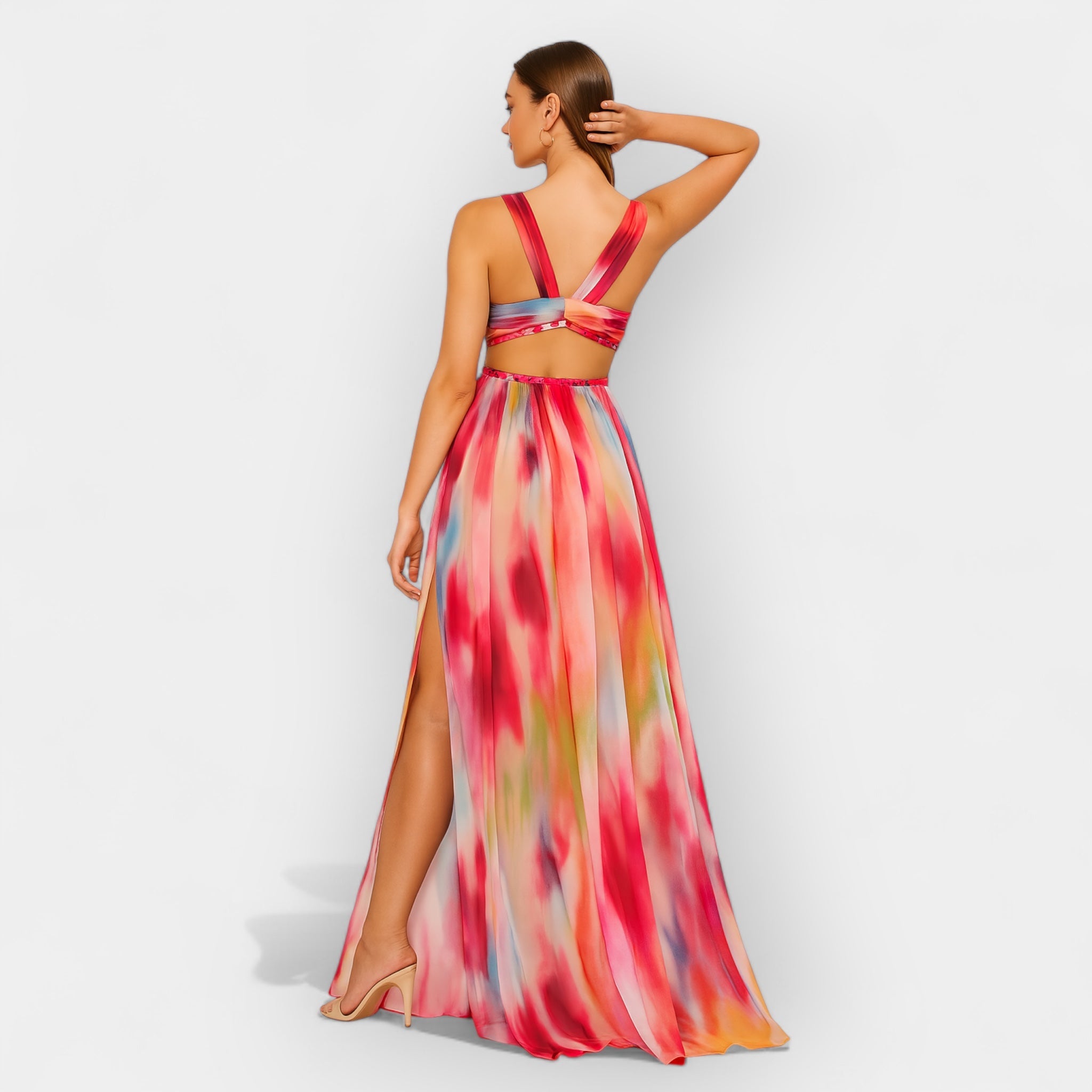 Vestido Largo con Estilo Retro