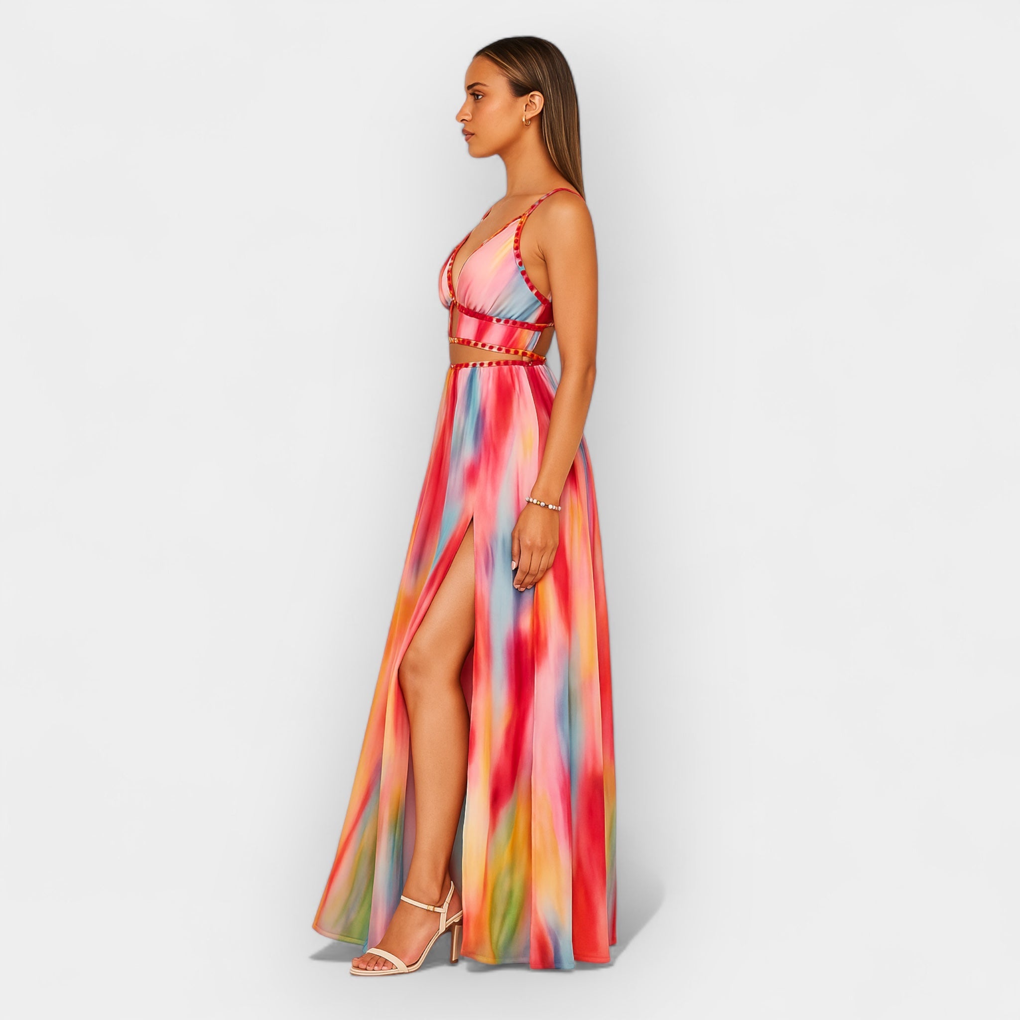 Vestido Largo con Estilo Retro