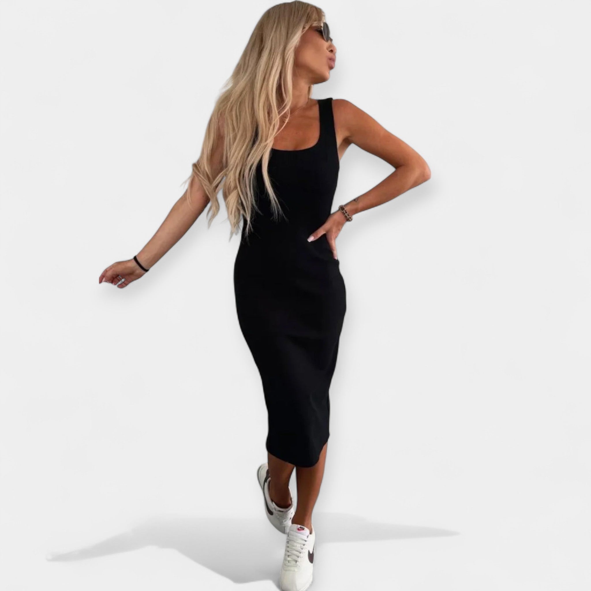 Vestido Midi y Chaqueta Bomber