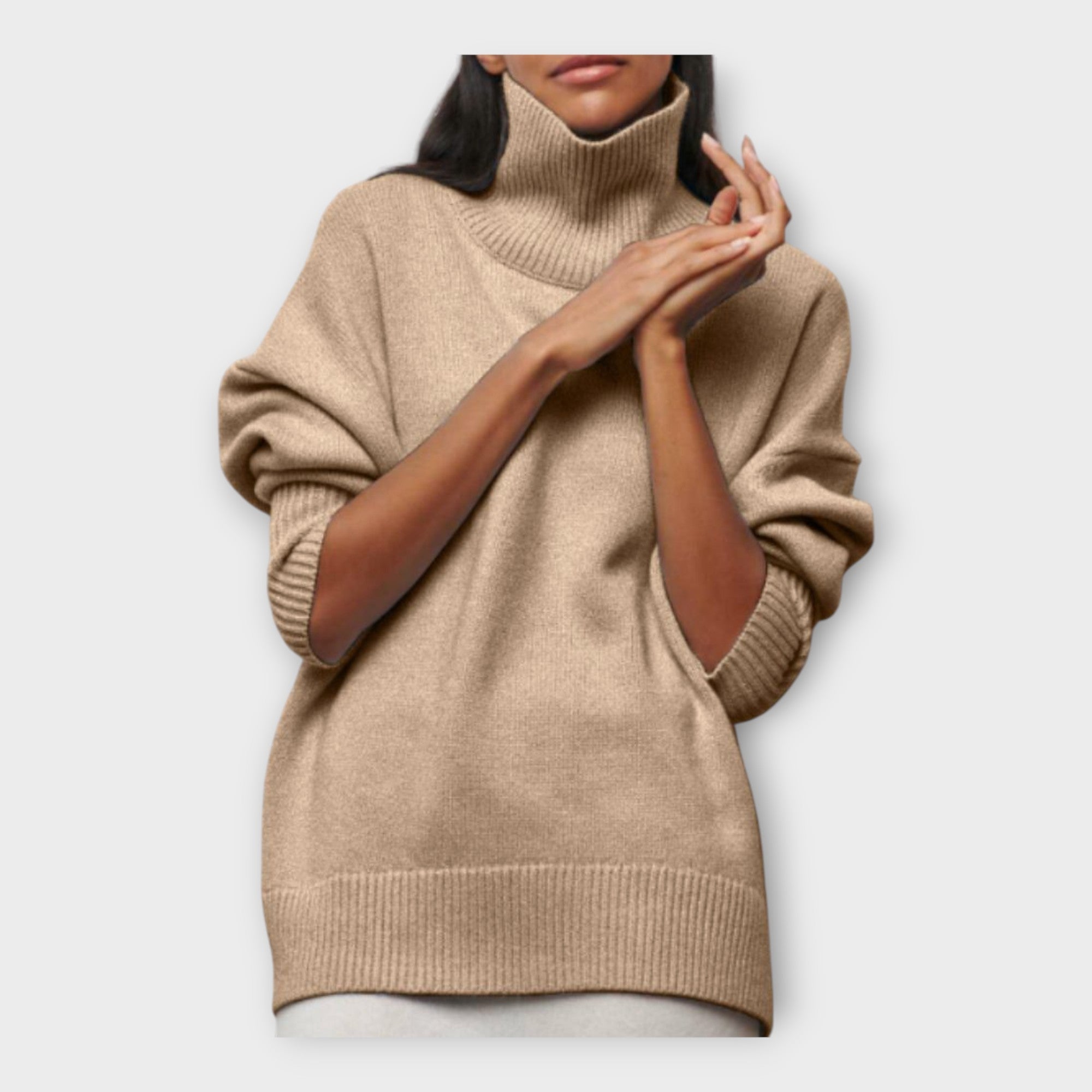 Suéter de punto con cuello alto