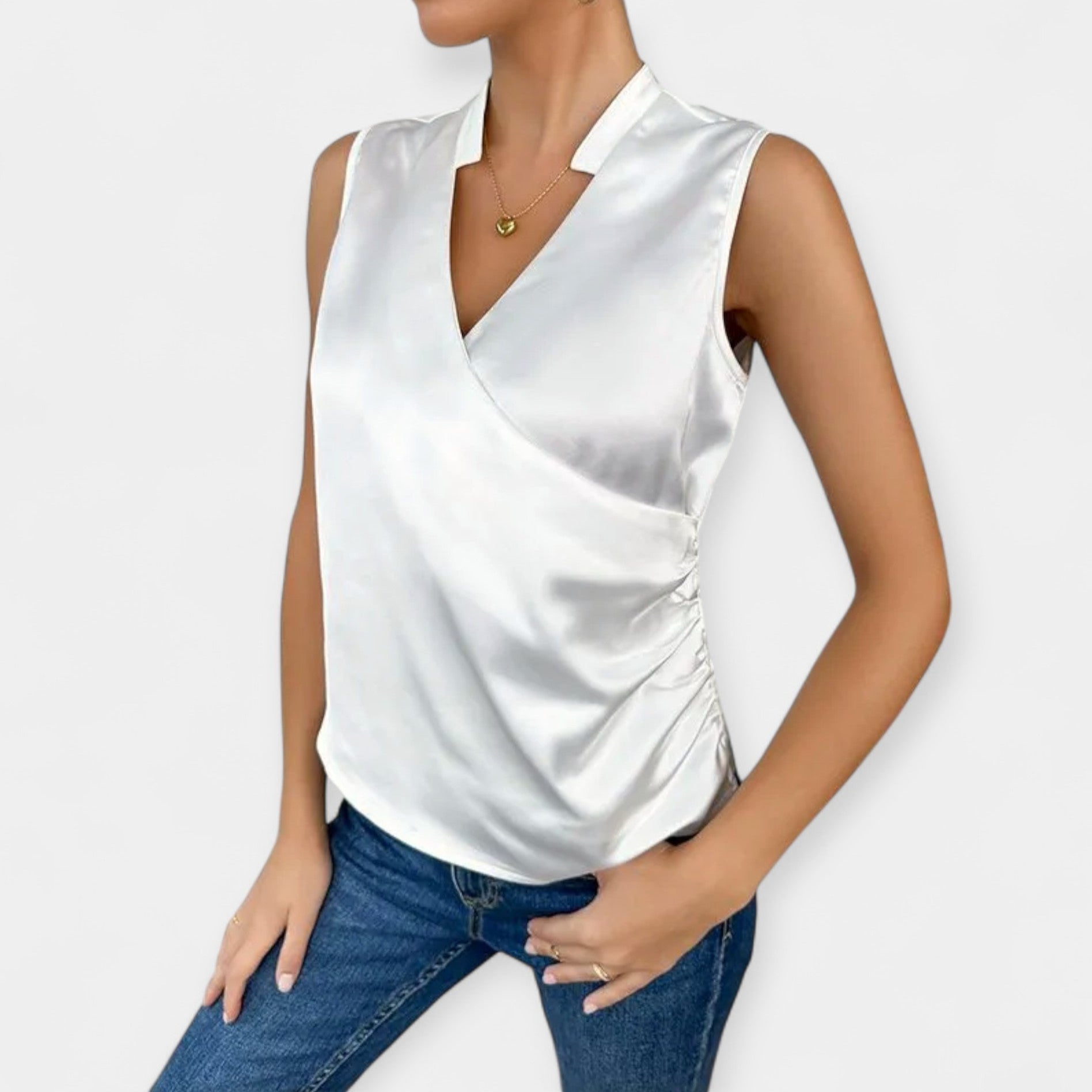 Blusa Cruzada con Escote en V