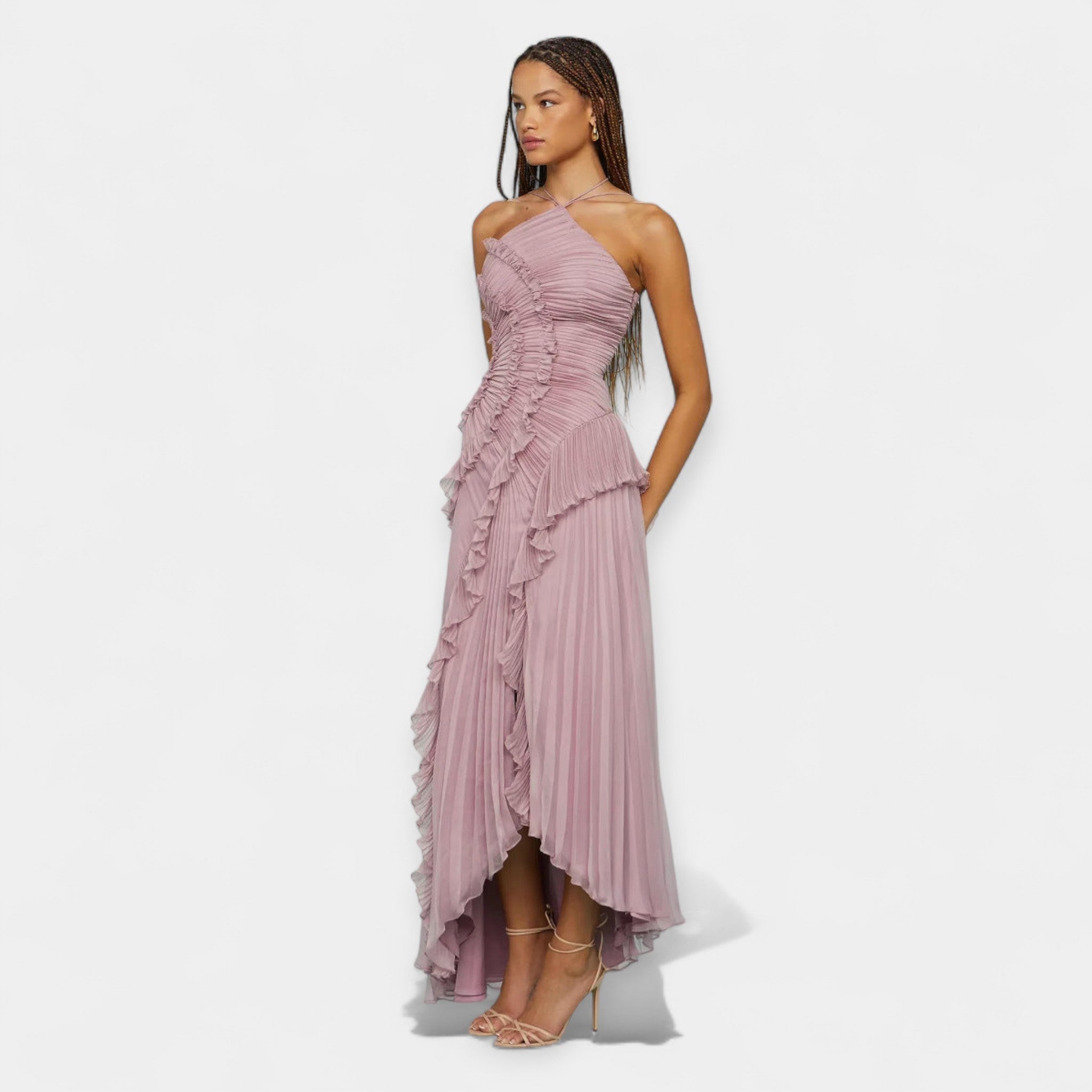 Vestido Lila Escultural y Etéreo