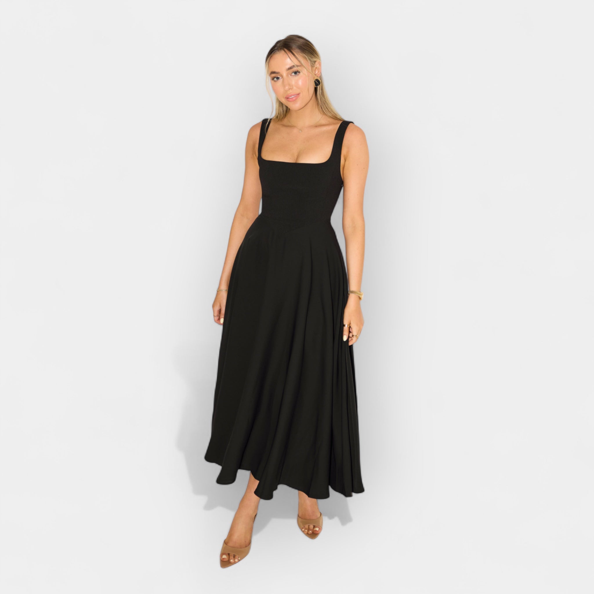 Vestido Midi con Corte Ligero