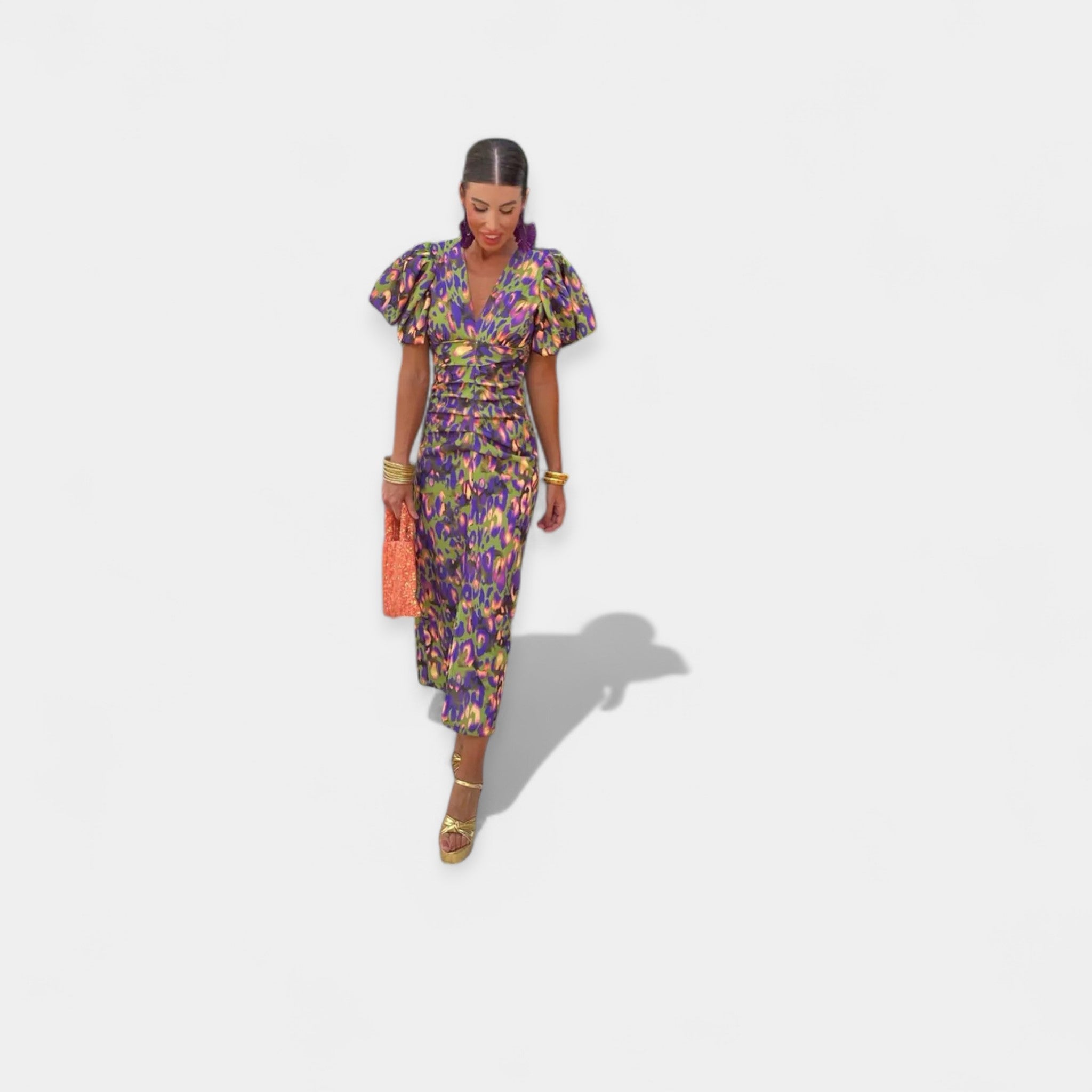 Vestido Satén con Volantes