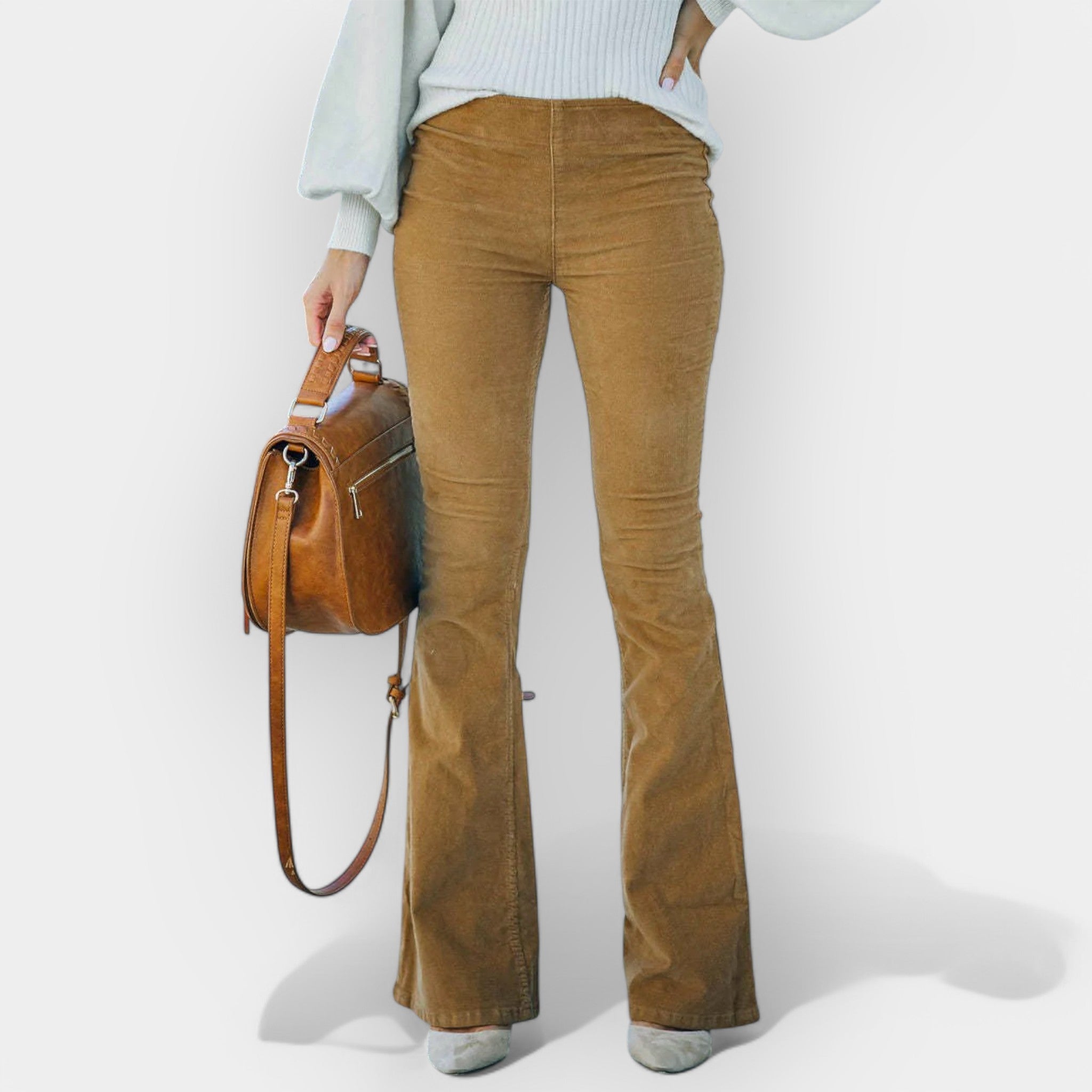 Pantalon à pattes d'éléphant taille haute