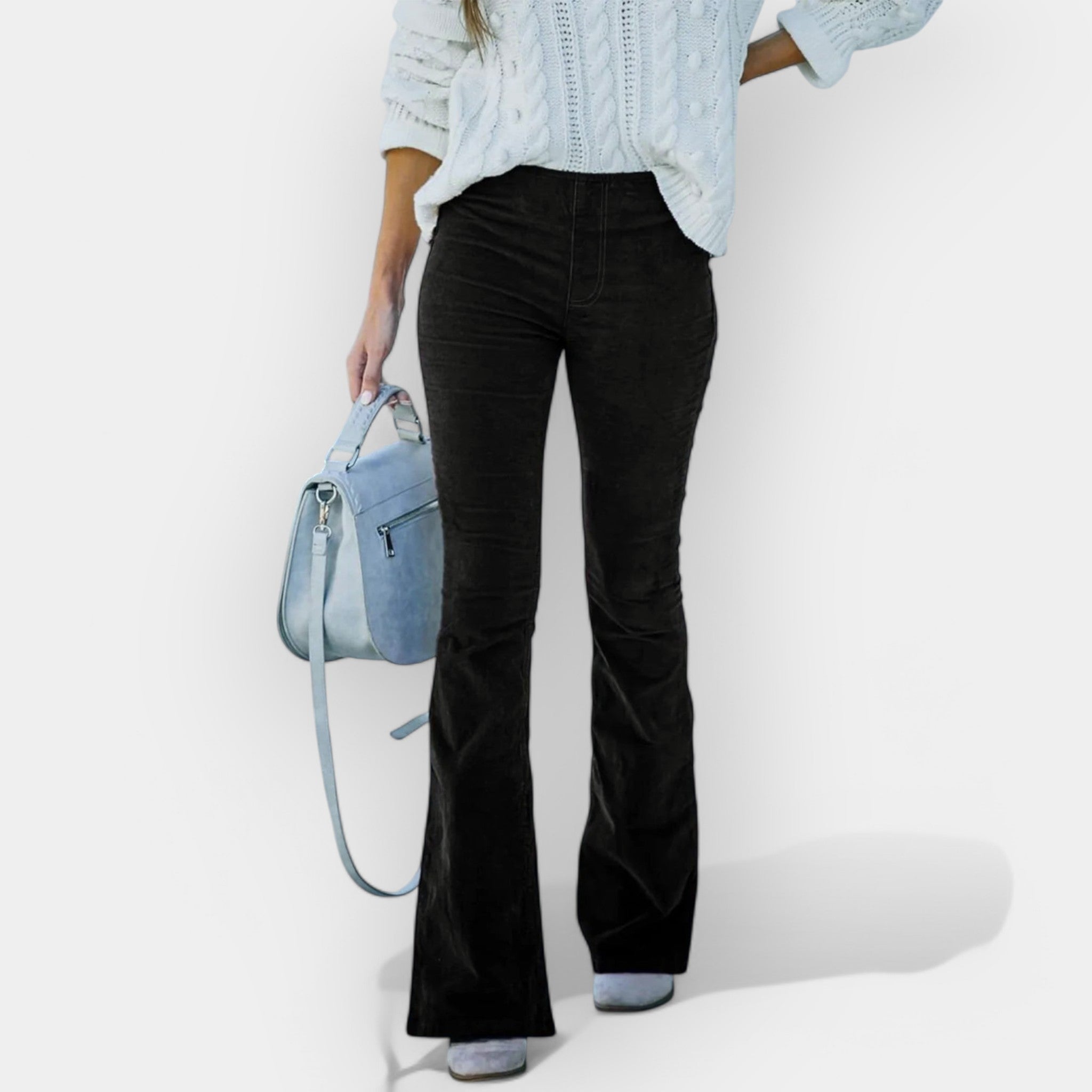 Pantalon à pattes d'éléphant taille haute