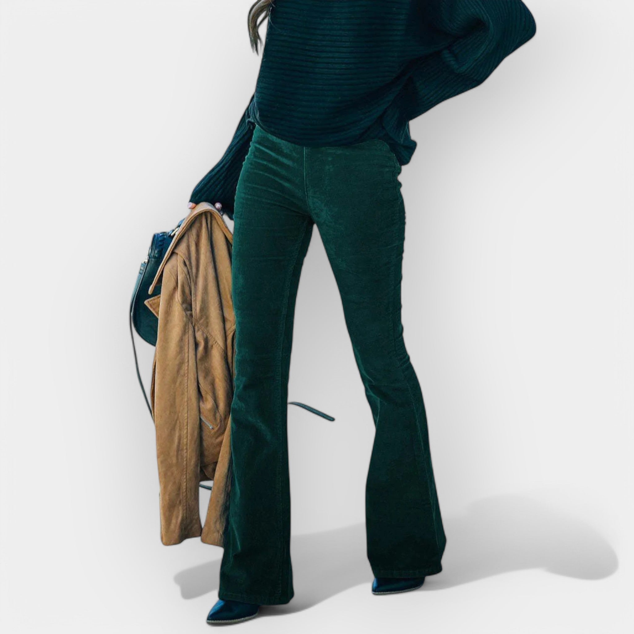 Pantalón de Talle Alto con Pierna Acampanada