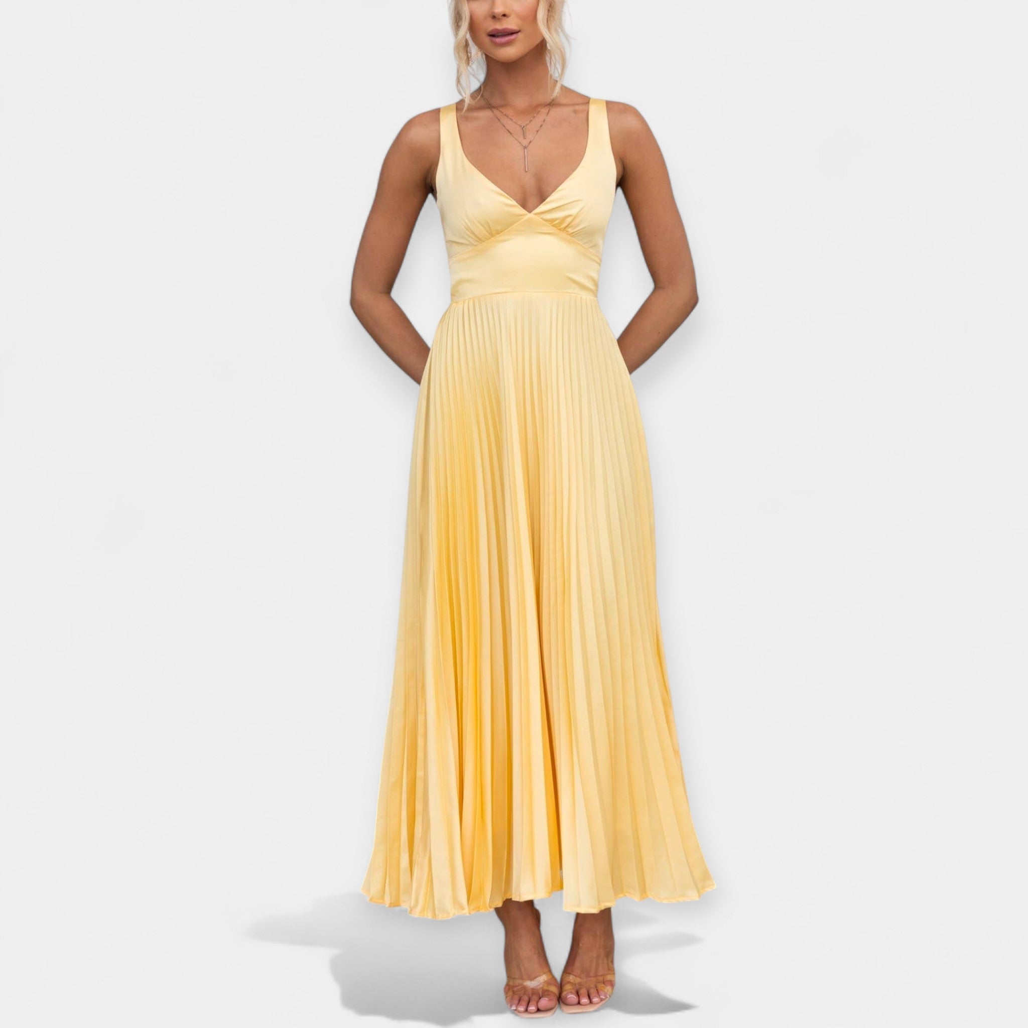 Vestido Maxi Amarillo Brillante
