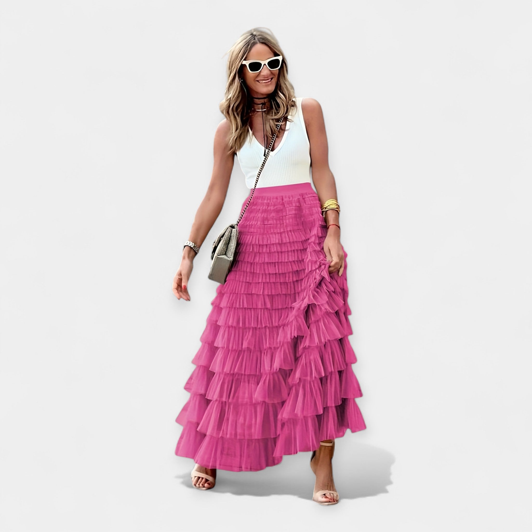 Falda Boho con Encaje