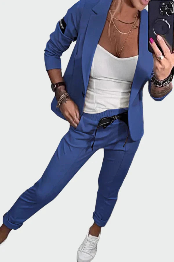 Conjunto de traje de dos piezas de elegancia sin esfuerzo