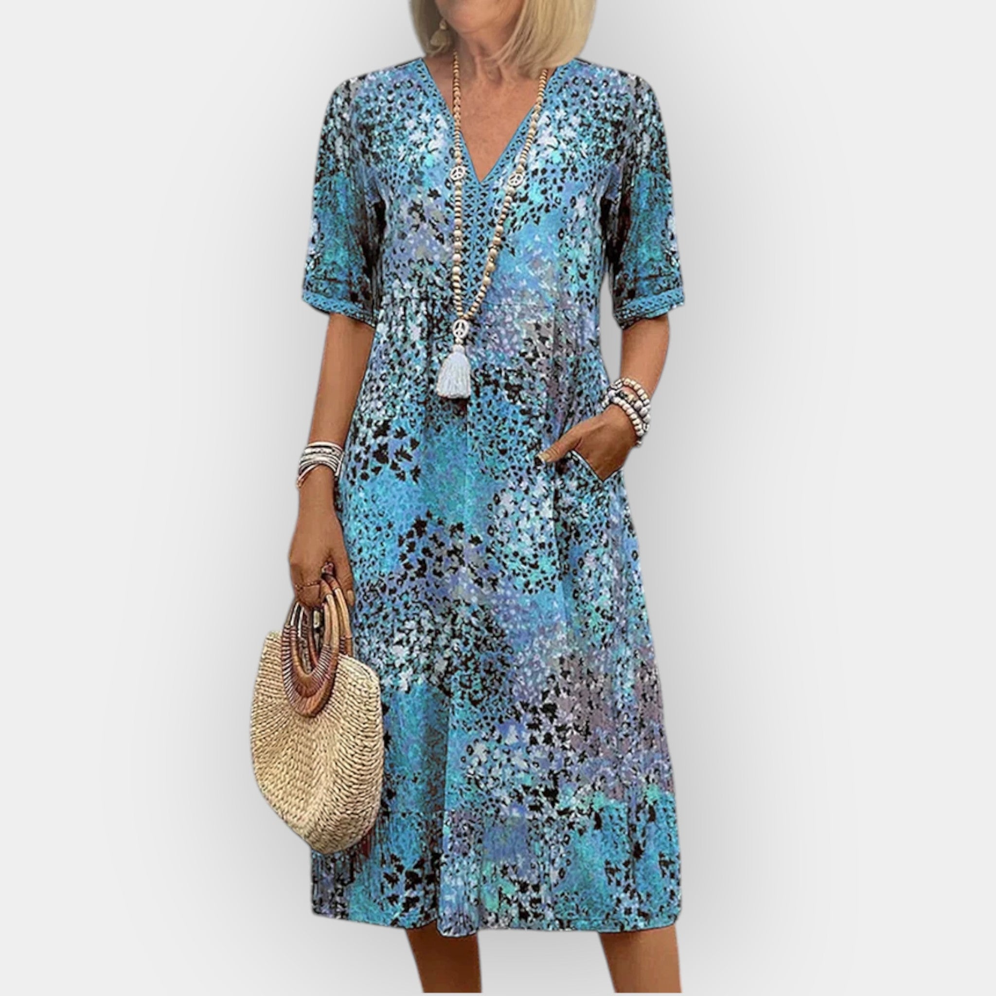 Vestido Floral Clásico y Cómodo