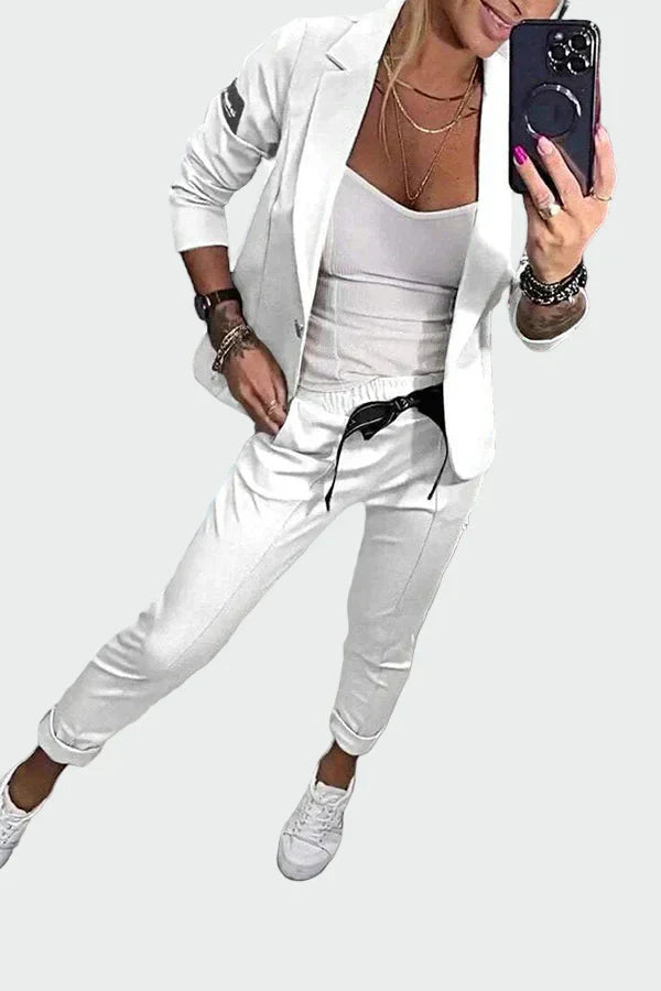 Conjunto de traje de dos piezas de elegancia sin esfuerzo