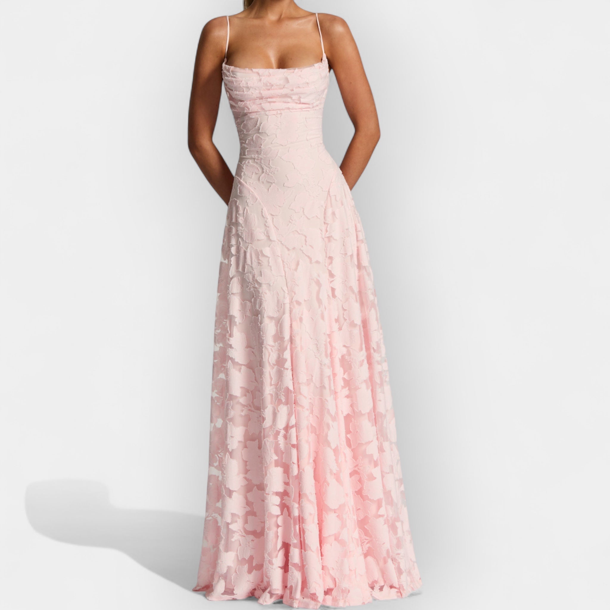 Vestido Largo con Corsé y Encaje