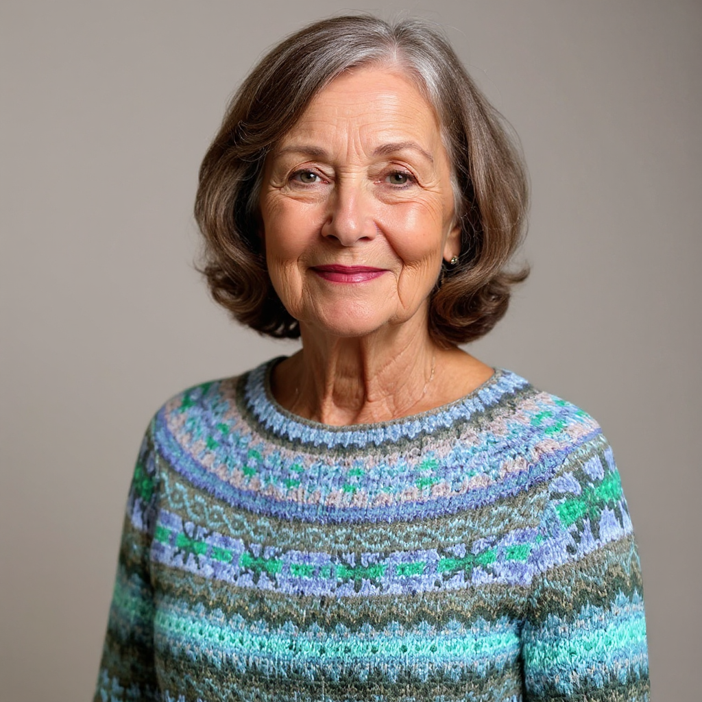 Suéter de punto con patrones geométricos