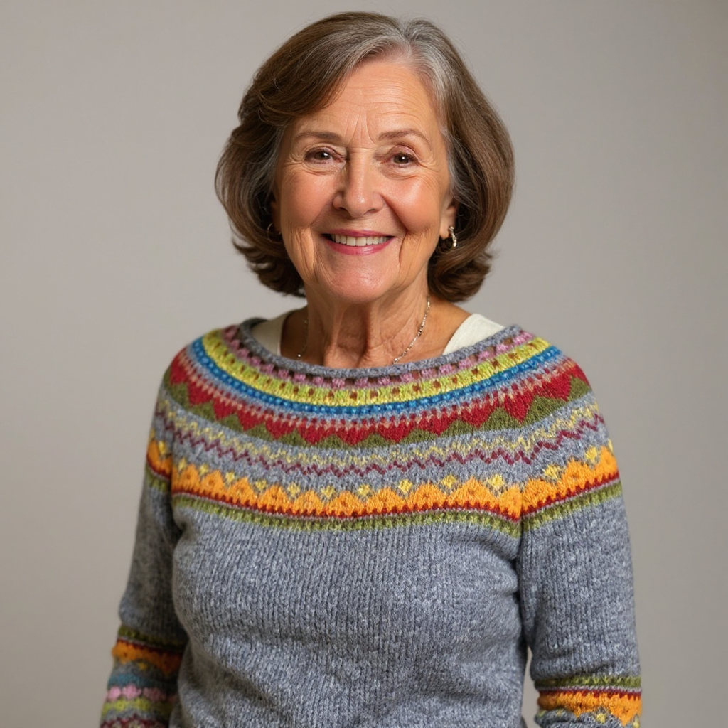 Suéter de punto con diseño geométrico