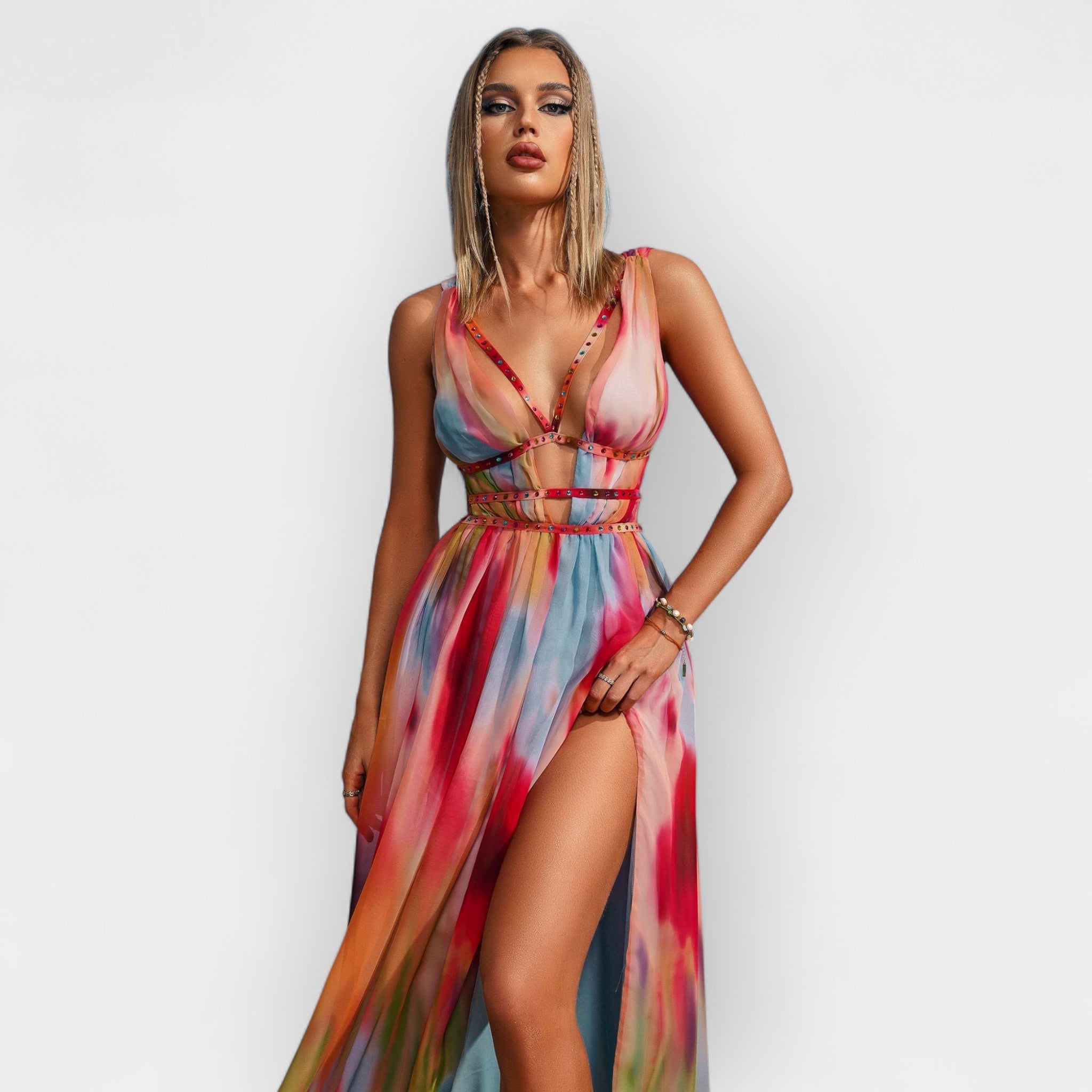 Vestido Largo con Estilo Retro