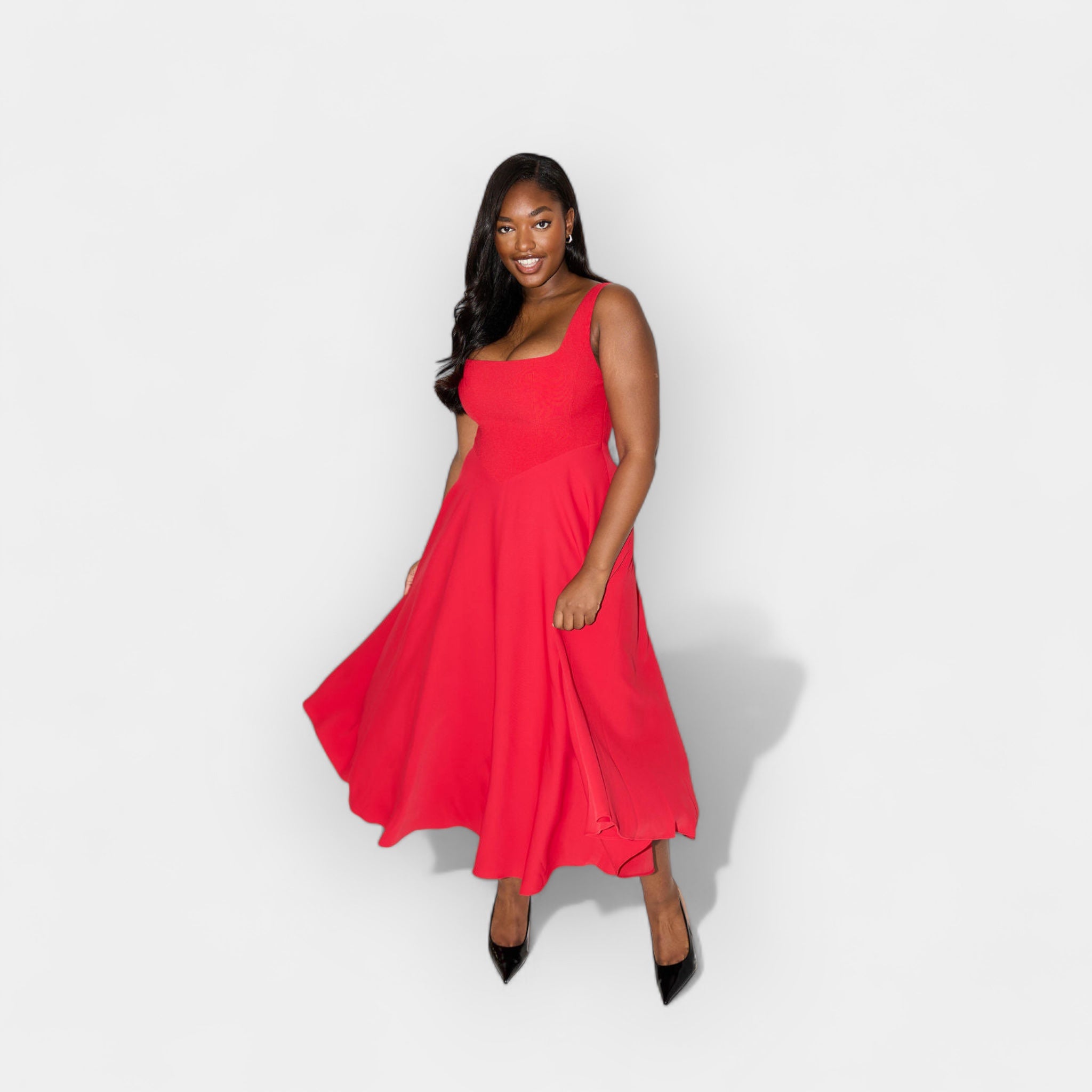 Vestido Midi con Corte Ligero